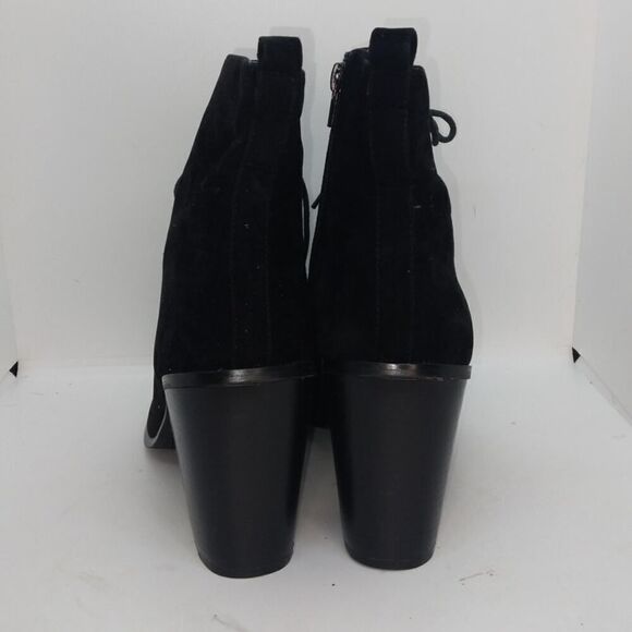 VIVA Womens NEW w/Box Full Open Front Black Laceup Boots & Block Heel - sz. 10 - Picture 6 of 7